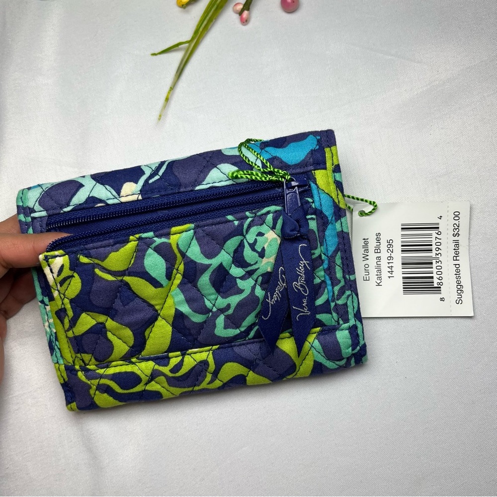 Vera Bradley Euro Wallet Katalina Blues Floral Wristlet Clutch - Picture 2 of 6